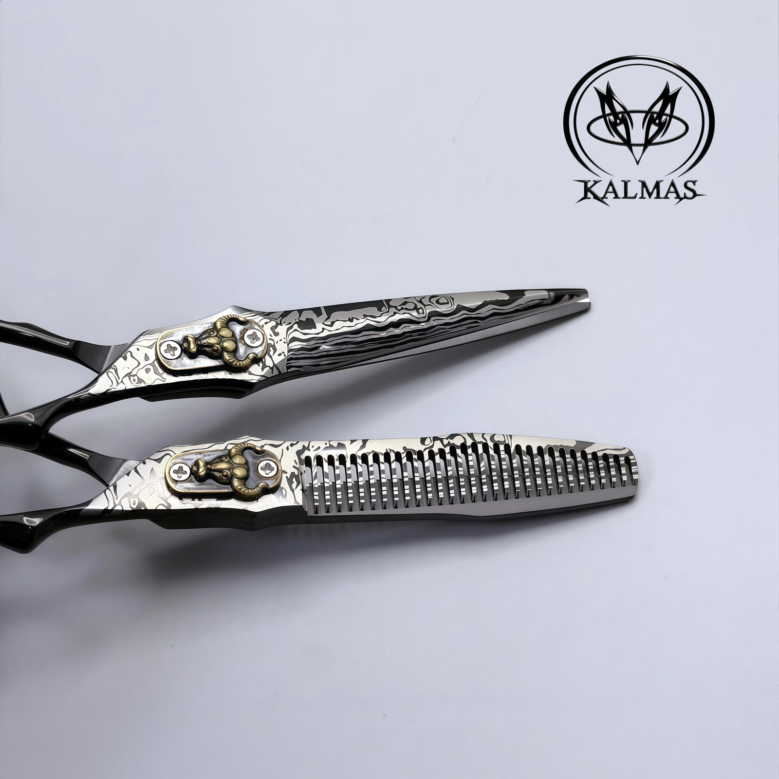 KALMAS Professional 6inch Hairdressing Hair Scissors VG10 Steel Barber Cut Thin Shears Kit for Stylists And Barbers 260615 - view 6