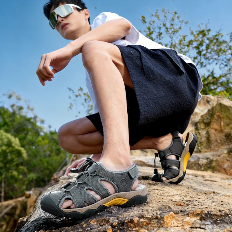 Men Women Outdoor Closed Toe Sandals Breathable Mesh Beach Shoes Nonslip Hiking Big Size 3648 260626 - view 6