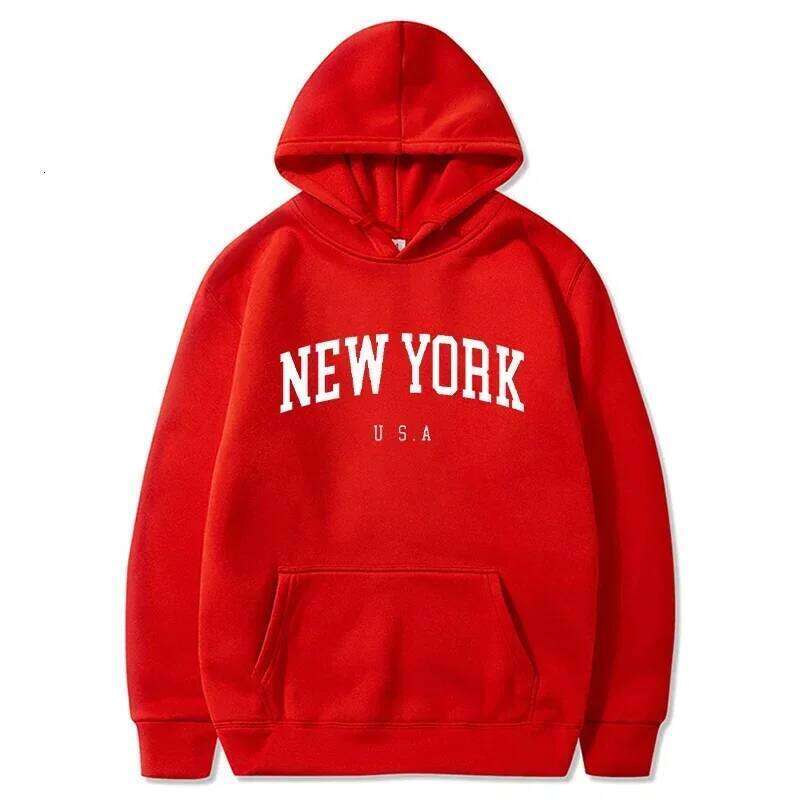 Men Women New York U.S.A City Hoodies Fashion Letter Printed Graphic Sweatshirts Loose Casual Harajuku Hooded Pullover Sportwear W260626 - view 5