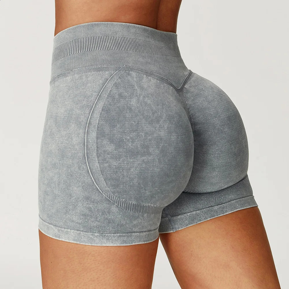 High Waist Yoga Shorts Women Sand Washed Yoga Shorts Workout Shorts Fitness Yoga Lift Butt Fitness Yoga Gym Running Short Pants 260626 - view 5