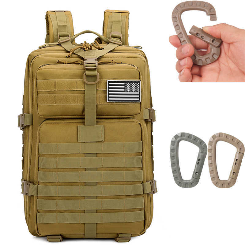 Backpack 50L Military Stronger Work Resistant and Heavy Duty 3 Day MOLLE Bug Out BagGift outdoor multi-functional carabiner M260626 - view 1