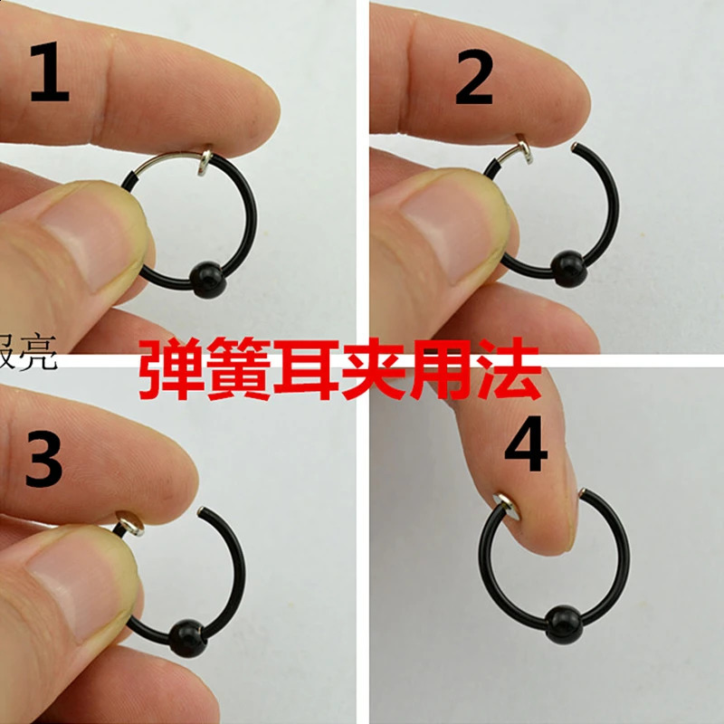 Unisex Punk Clip On Ear without Piercing No Hole Body Nose Lip Small Rose Gold Silver Black Plating Women Men 2Pcs Earrings 260623 - view 7