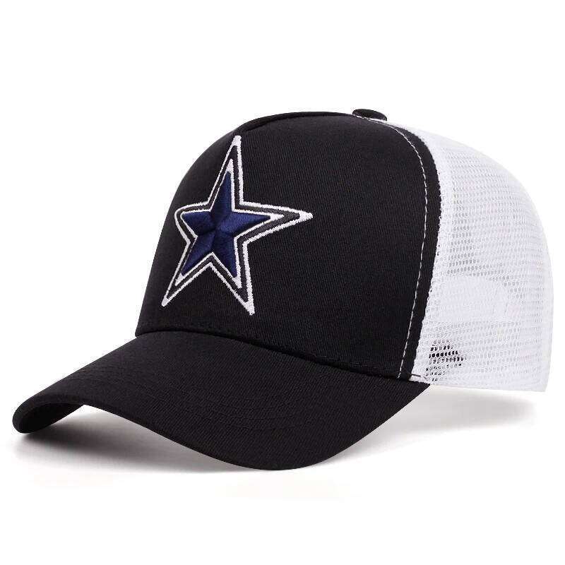 Simple symbol five-pointed star Embroidery outdoors baseball Summer breathability Hip hop mesh cap trucker hat W260626 - view 3