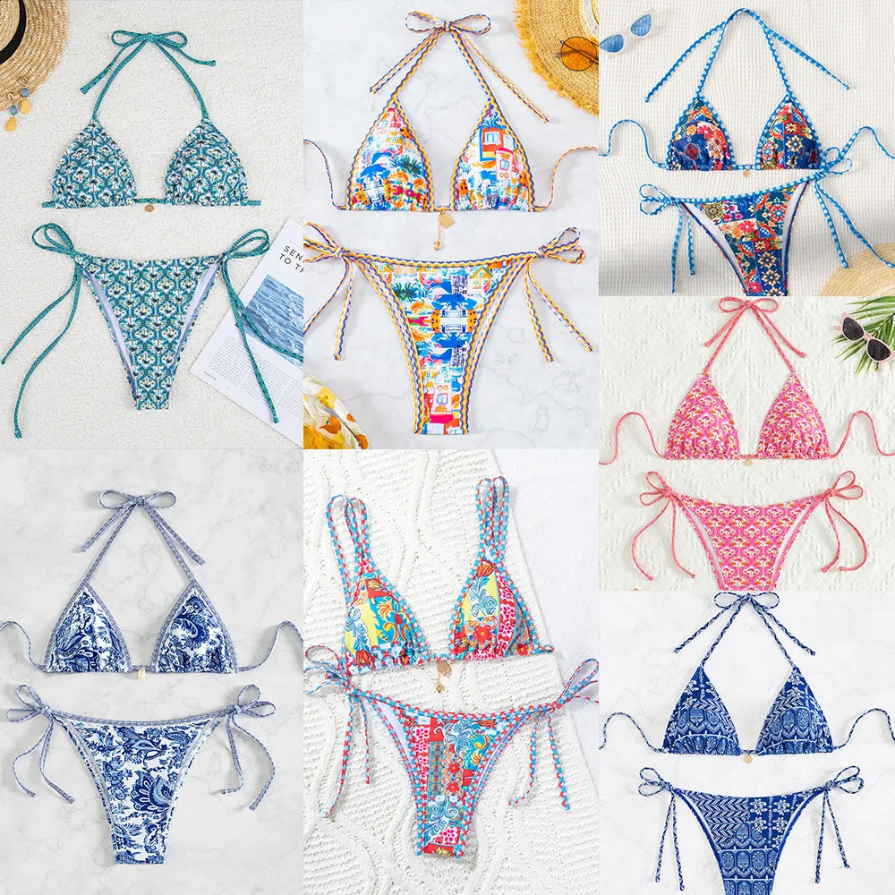 2026 Womens Bikini Set Adjustable Tie Side Bandage Swimwear HighEnd Sexy TwoPiece Bathing Suit Summer Beach Push Up 260626 - view 7