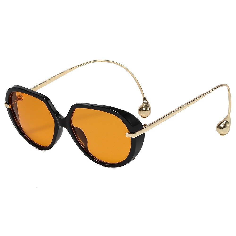 20 European American Style Unique Large Frame New Model With Drop Earrings And Metal Temples Versatile High-End Women's Sunglasses - view 3