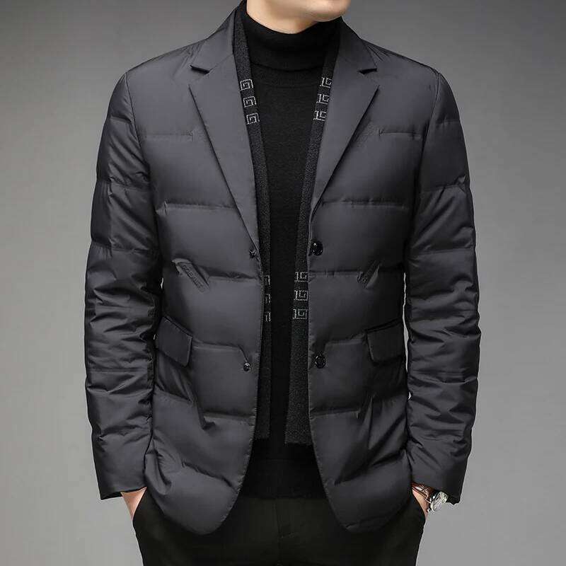 Men's Winter Fashion High-Quality Jacket 90% White Duck down Warm Coat with Removable Scarf Suit Collar M-4XL Sizes W260626 - view 4