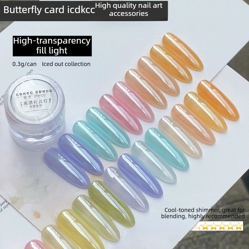 1pcNail Mirror Aurora Glitter Crystal Powder Bright Moonlight Pearl White Buffing Powder DIY Manicure Highlight Shimmer Dus 260626 - view 4