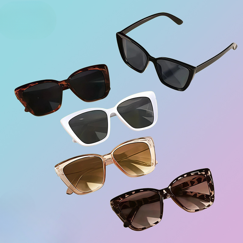 European and American style cat eye sunglasses fashionable square frame UV protection sunglasses trendy and versatile for both men and women can be pr - view 1
