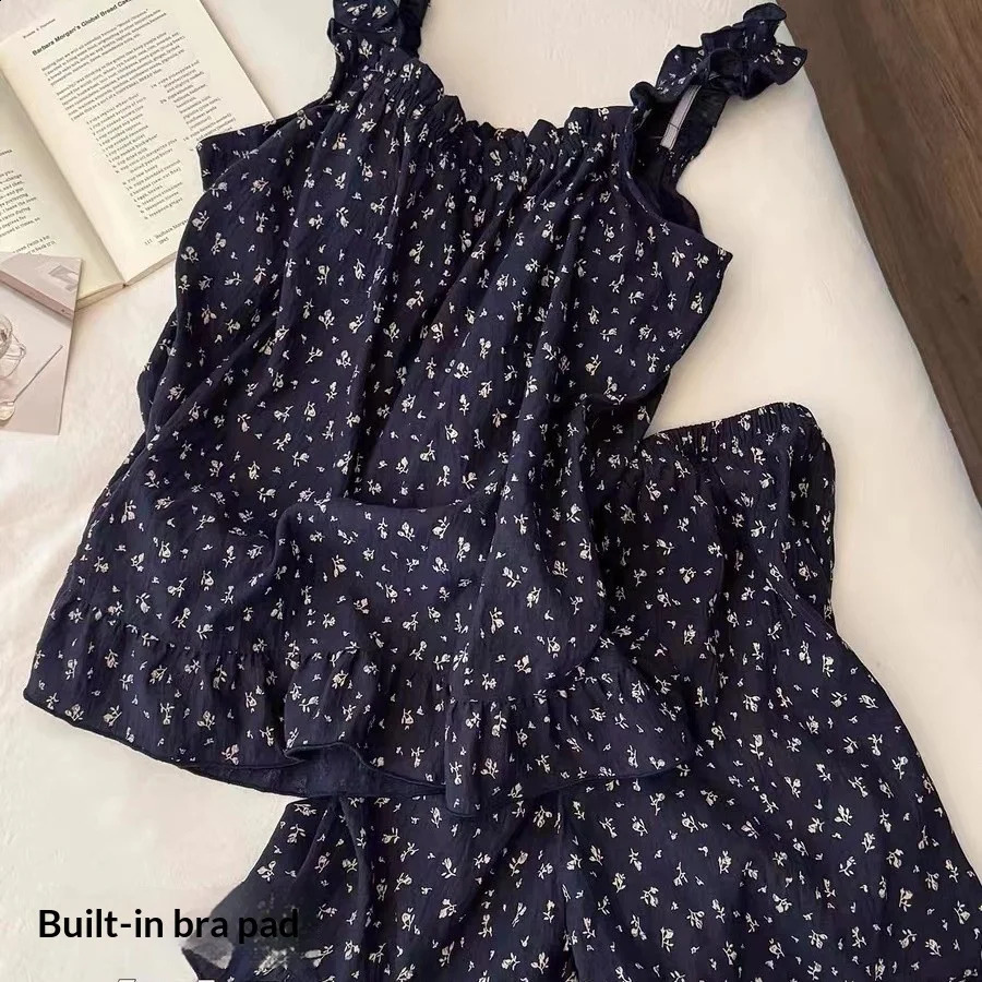 Summer Sweet Polka Dot Bow Strapless Shorts Pajamas for Women with Padded Cups Cute and Casual Set Teen Girls 260625 - view 3