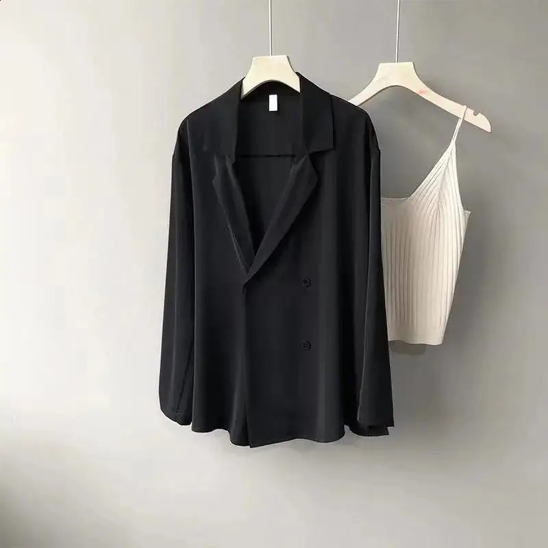Womens Clothing Long Sleeve Solid Color Notched Loose Elegant Fashion Casual Korean Blazers Spring Summer Thin Temperament Tops 260626 - view 7