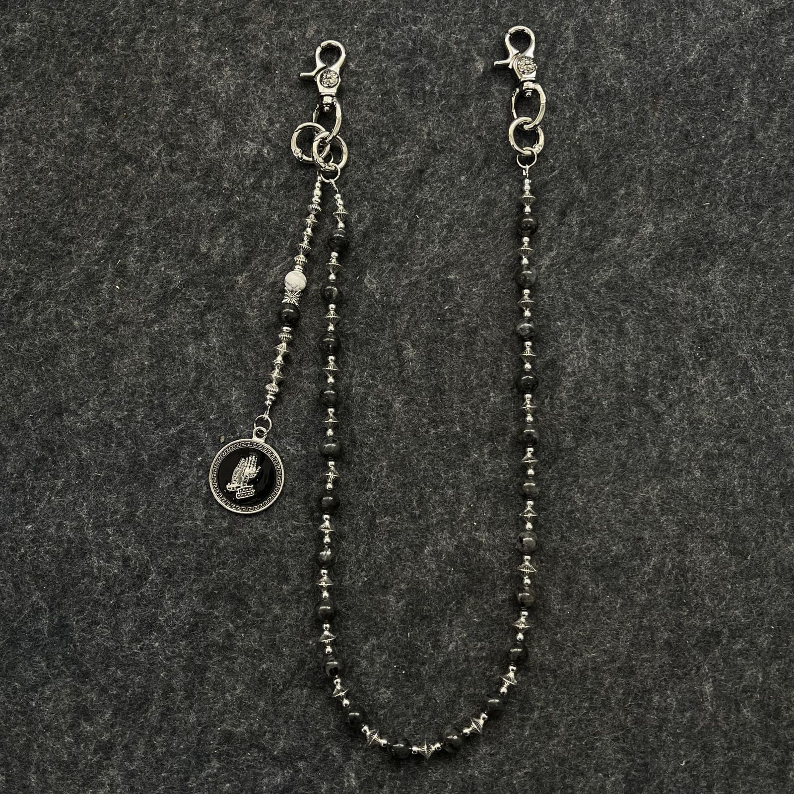 Summer Y2K Black Glitter Stone Pants Chain Fashionable Men And Women Anti Theft Wallet Chain Ones Waist Accessorie 250804