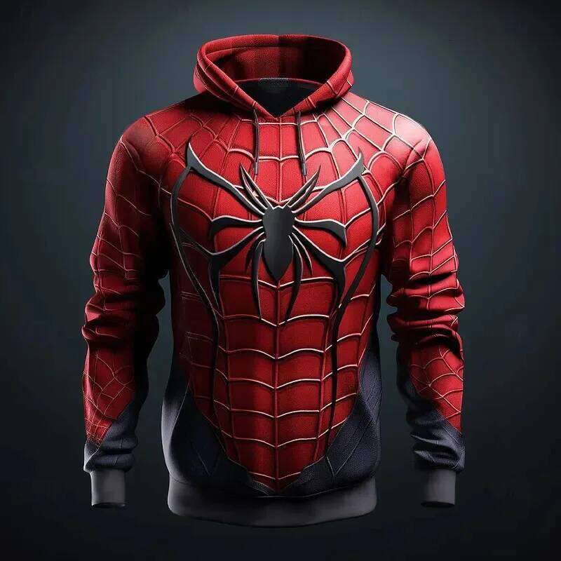 Funny 3D Spider Printed Men's Hoodies Autumn and Winter Casual Sweatshirts Fashion Comfortable y2k Clothes High Quality Pullover W260626 - view 1