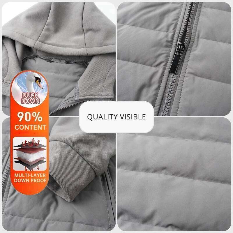 High End 95% Light Seamless Hot-pressing Bonded Casual Fashion Hooded Men Down Jacket New Puffer Winter Feather Coats W260626 - view 4