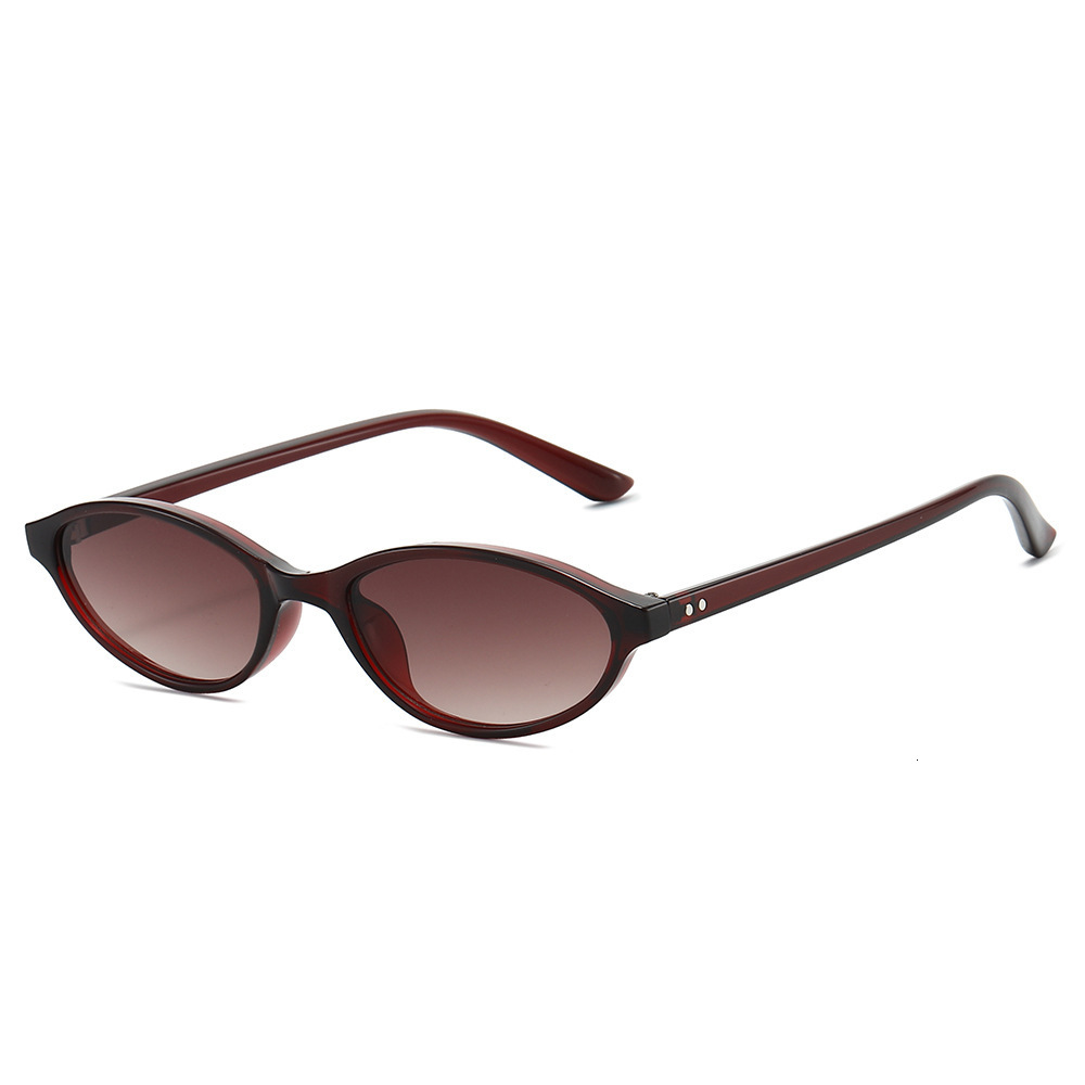 New Small-Frame Oval Cat-Eye Sunglasses 2026, European And American Personalized Plain Sunglasses, Popular Foreign Trade Model - view 5