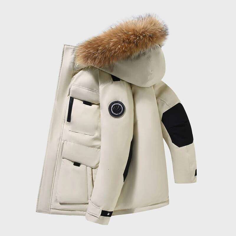 New White Duck Down Jacket Men Men's Coat Windproof Removable Cap Parkas Solid Color Outdoor Casual Hooded Overcoat Clothes W260626 - view 5