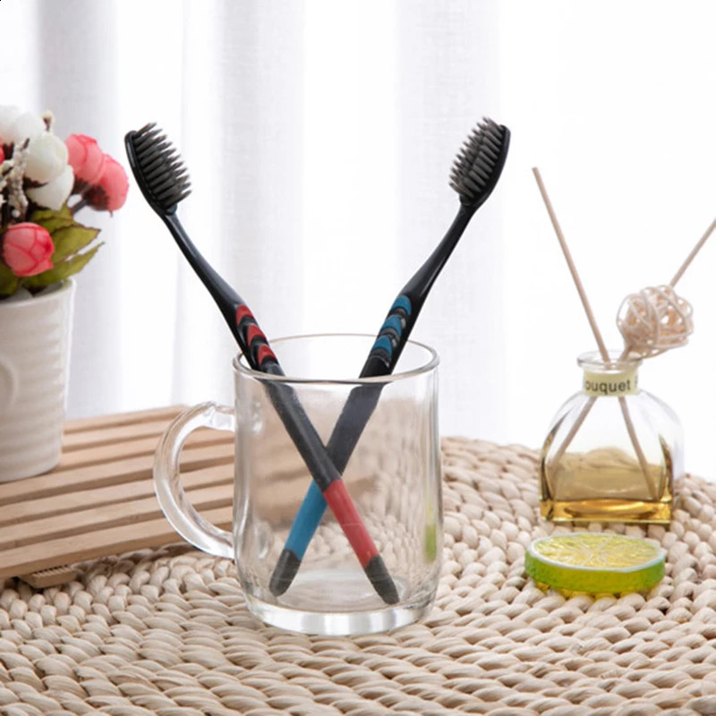 10pcs SoftBristle Toothbrush Adult Environmental Bamboo Charcoal Teeth Deep Cleaning Household Fine Wool 260615 - view 6