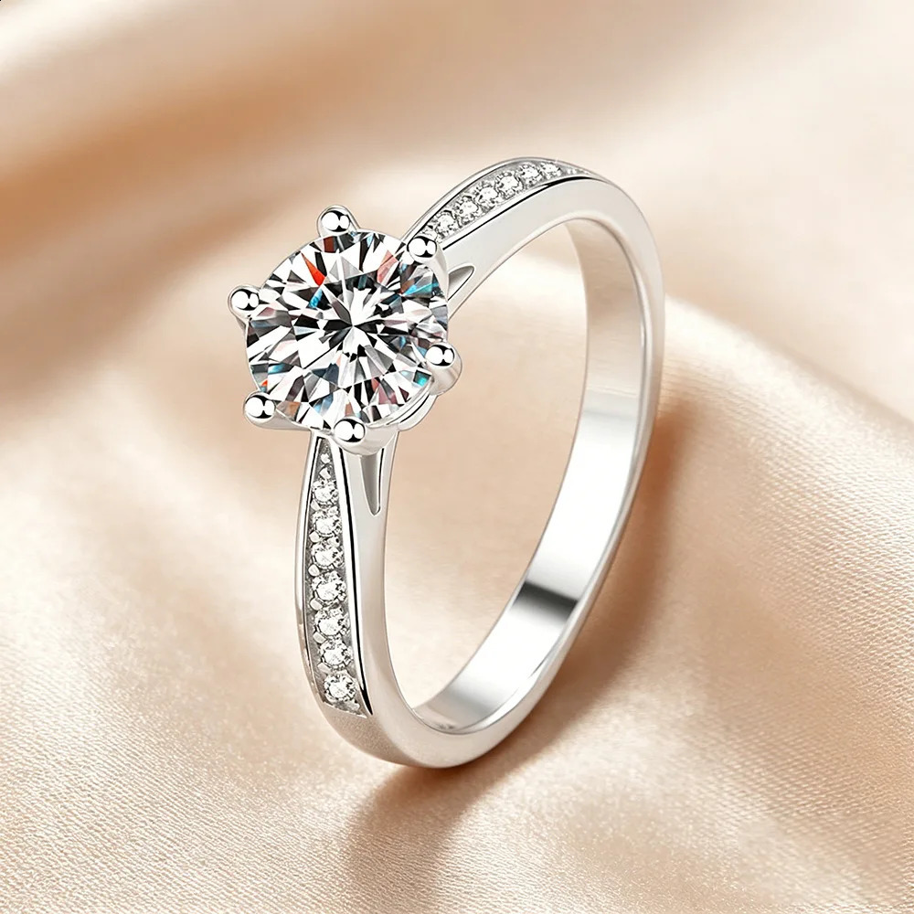 925 Sterling Silver Ring 052ct Shiny Classics for Women Wedding Jewelry Engagement Diamond Fashion Gifts 260625 - view 6