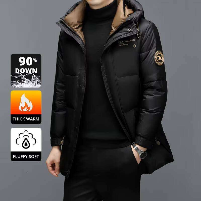 High End Long Thick New Brand Fashion Winter Down Jacket Men Casual Hooded Warm Street Parkas Feather Windbreaker Puffer Coats J260626 - view 5