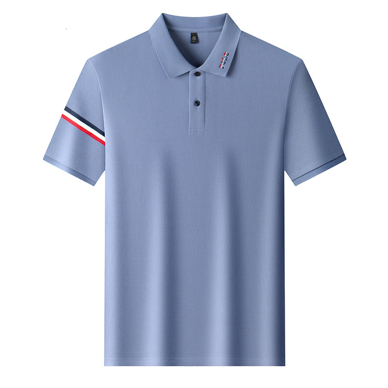 Mercerized pure cotton short-sleeve t-shirt, new summer business casual style with embroidered letters, sweat-absorbent and breathable men's t-sh - view 6
