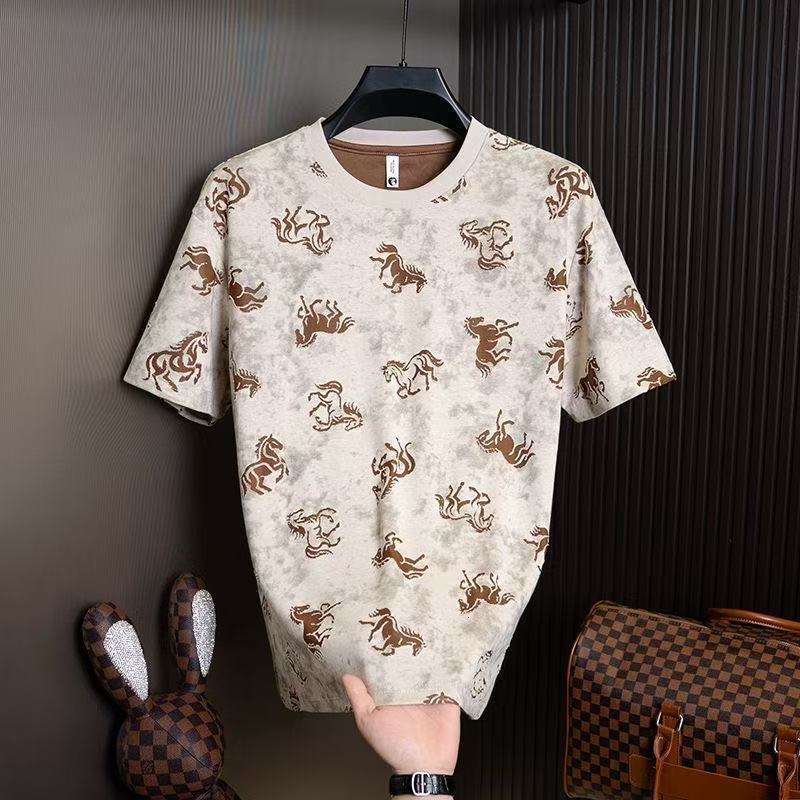 Luxury Men's Personalized Tie-Dye Short-Sleeve T-Shirt, New Summer Fashion, Stylish And Handsome, Loose-Fitting, Versatile, Round-Neck Top - view 3