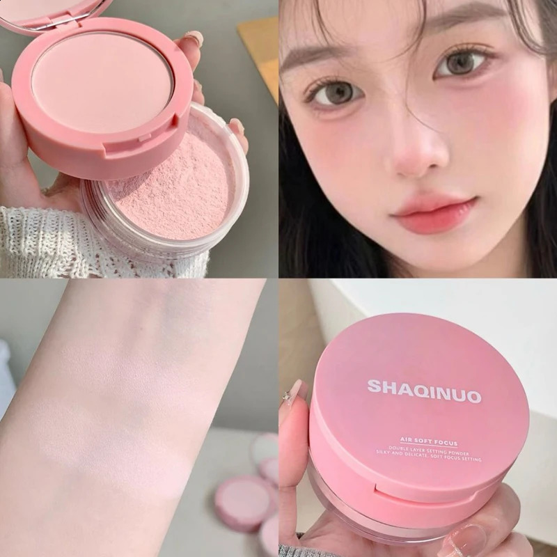 Rose Pink Makeup Loose Powder 2-in-1 Setting Powder Waterproof Oil Control Lavender Purple Transparent Pressed Powder Concealer 260625 - view 3