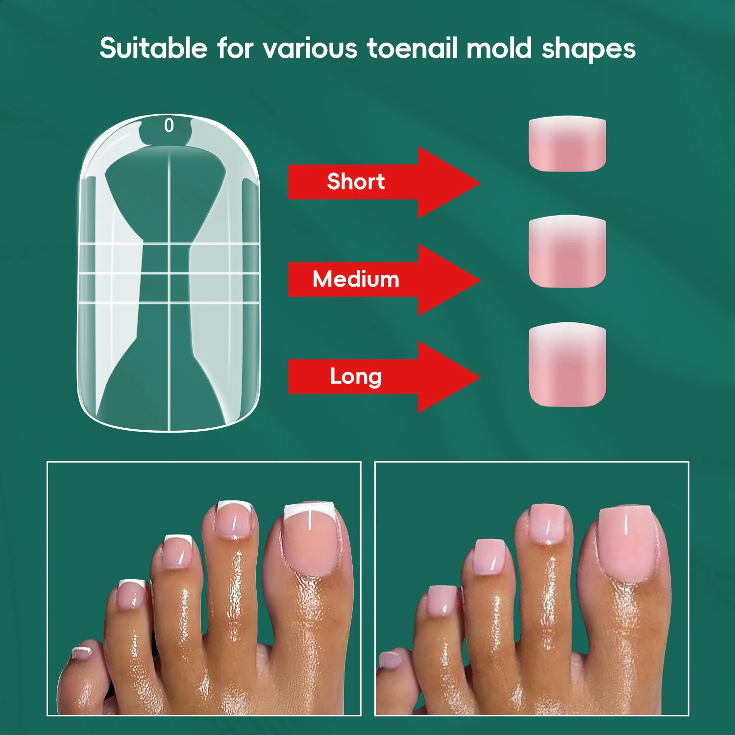 Nailpop Toenail Mold Toe Dual Form 150 PCS Reusable Full Coverage Dual Nail Form Extensions Suitable 15 Sizes For Beginners DIY 260626 - view 3
