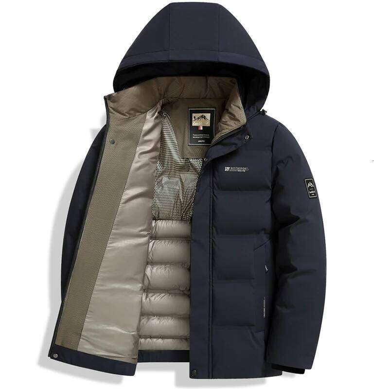 Outdoor Coat Middle-aged and Elderly Men's Down Warm Padded Jacket Winter Removable Hooded Parkas J260626 - view 5
