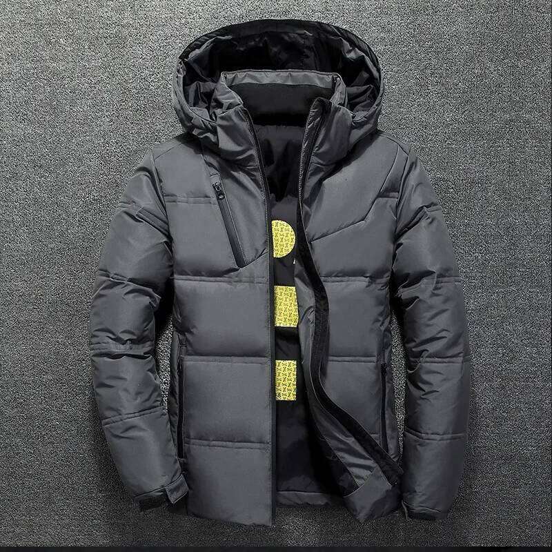 New White Jacket Men Warm Solid Color Hooded Down Coats Thick Duck Parka Male High Quality Winter Outdoor Coat J260626 - view 1