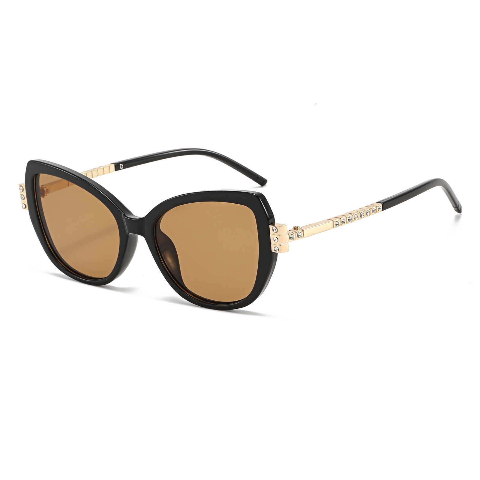 New Vintage Cat-Eye Sunglasses, European And American Style, Unique Street Fashion, High-End Luxury, Diamond-Embellished, UV Protection Sunglasses - view 3
