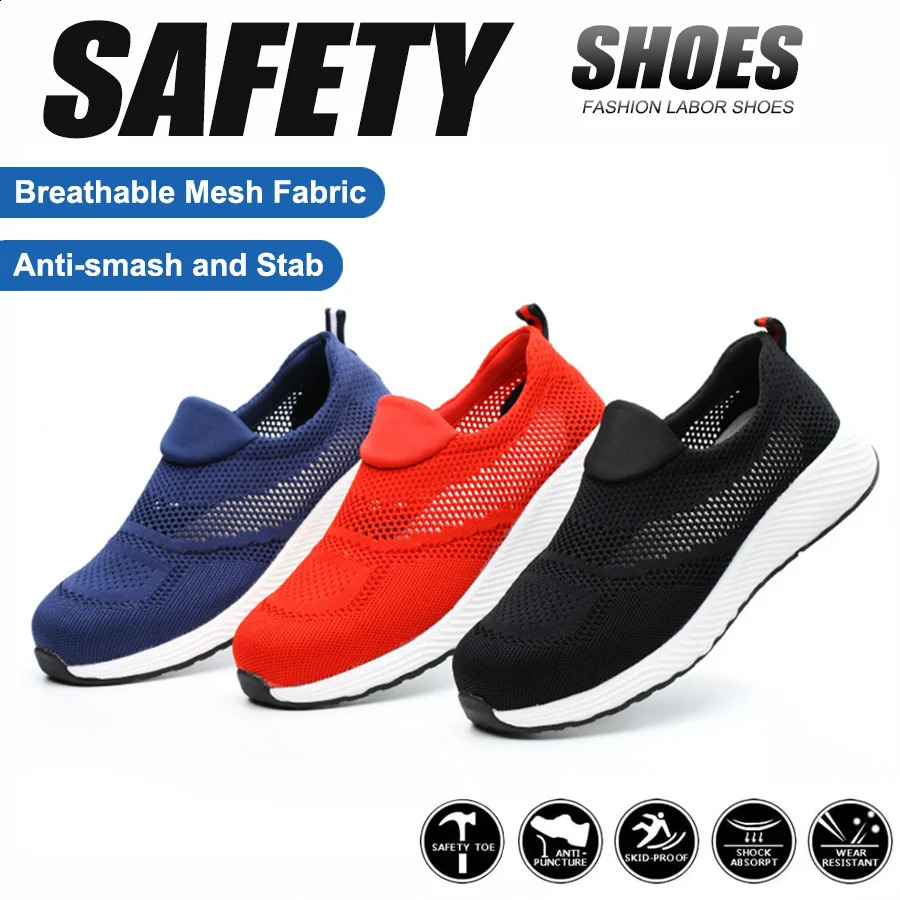 Steel Toe Shoes For Women Summer Breathable Safety Lightweight Comfortable Non Slip Work Sneaker Man 260624