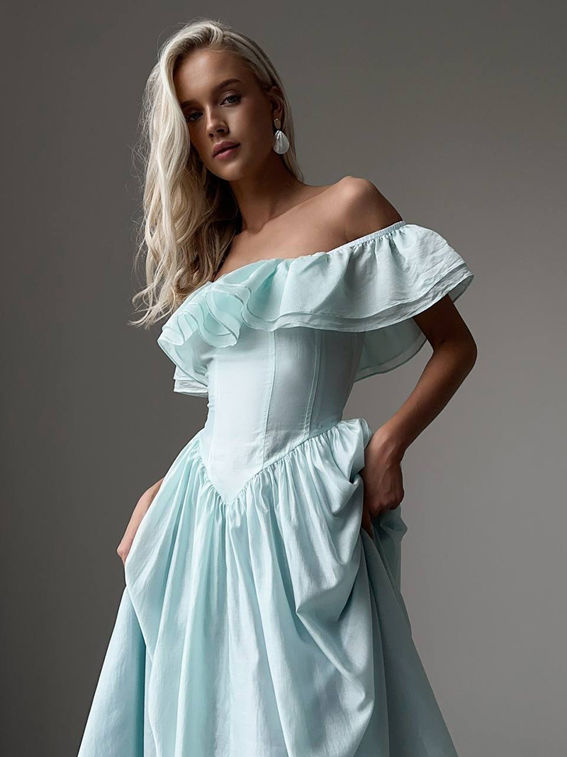 Women's 2026 Summer Maxi Dress Casual Sleeveless Ruffle Beach Long Dresses SF069 - view 7
