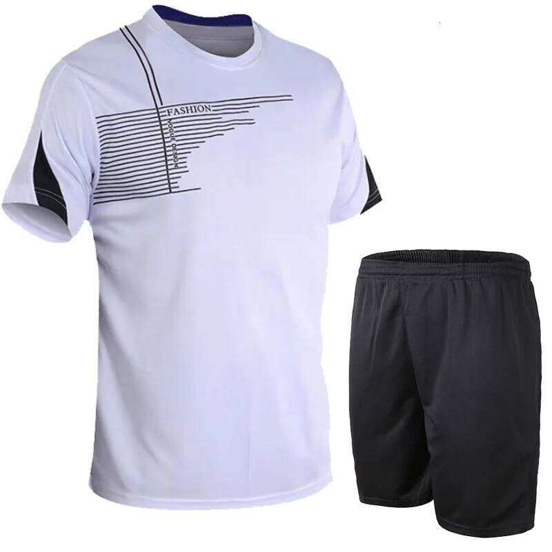 2025 New Short Sleeve Men's Leisure Sports Running Fitness T-shirt Shorts Set for Quick Drying 26Y0626 - view 7