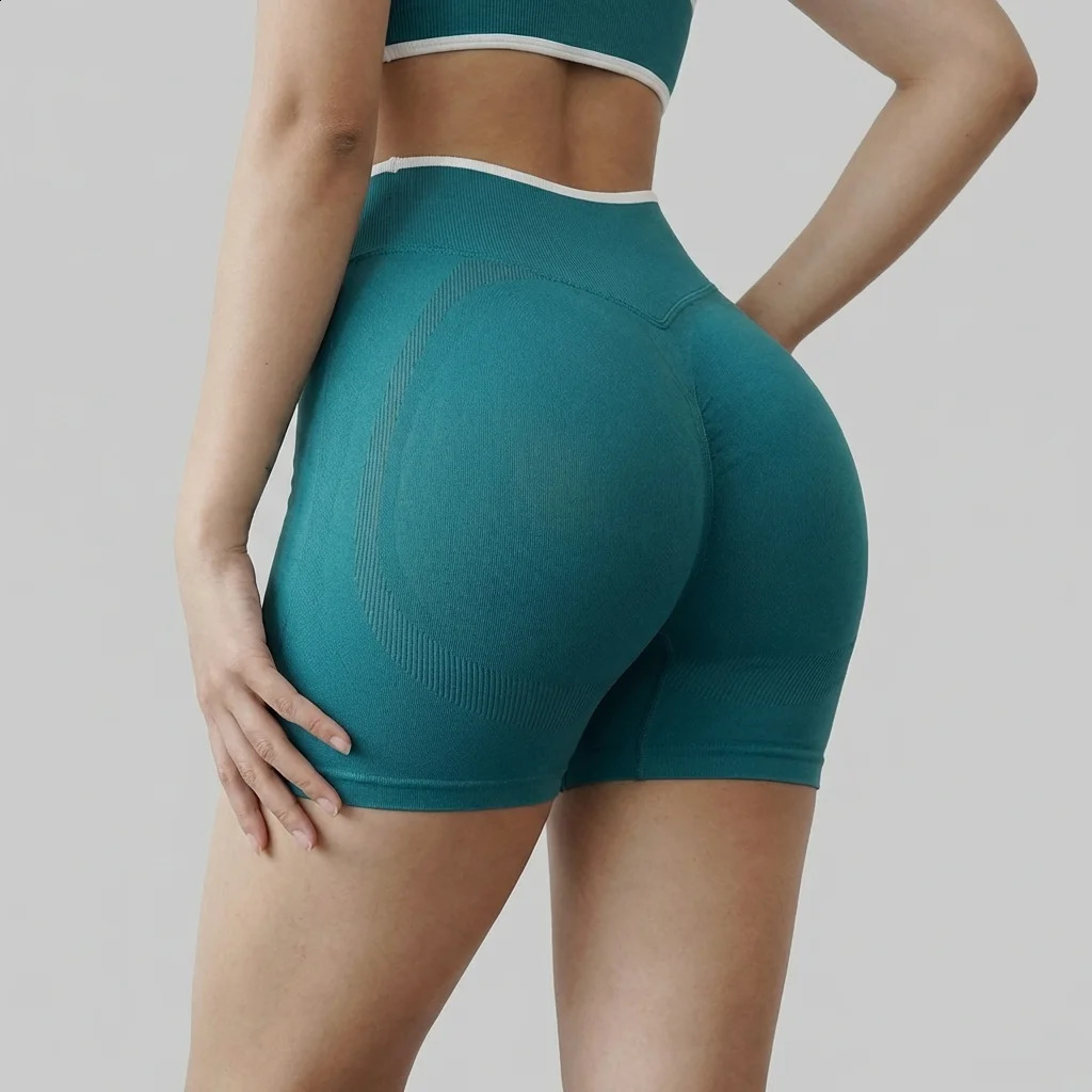 Womens High Waist Seamless Yoga Shorts Summer High Stretch Gym Shorts Running Shorts Pilates Wear Cycling Training Shorts 260626 - view 4