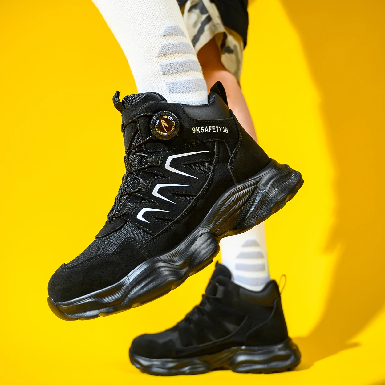Rotating Button Safety Boots Shoes Man Steel Toe Work Lightweight Non Slip Men Sneaker 260624 - view 6