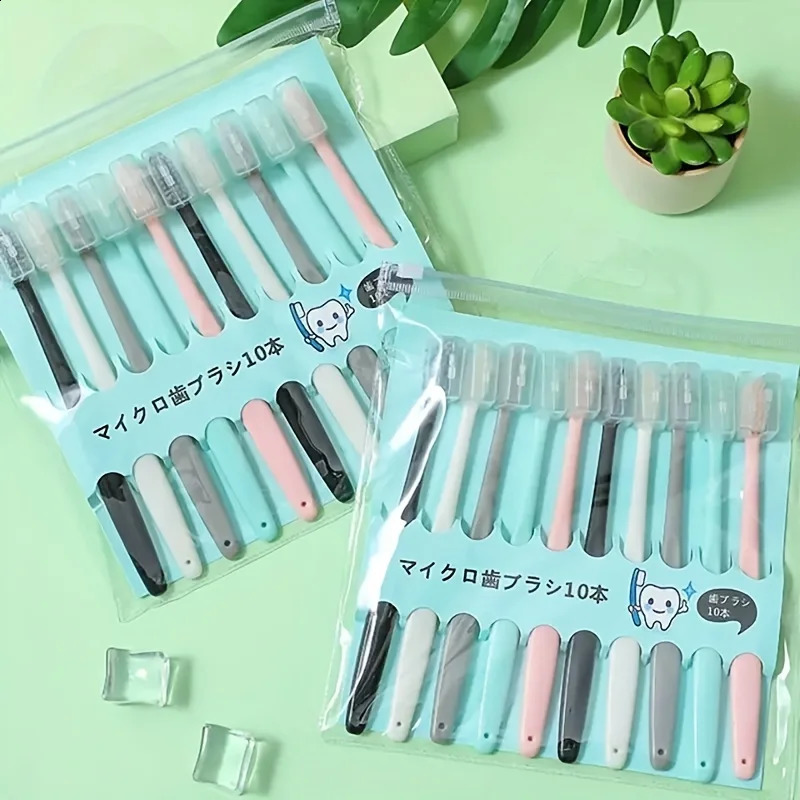 10pcsset Teeth Deep Cleaning Toothbrush Soft Bristle Ultrafine Adult Tooth Brush Dental Oral Care Portable Travel 260615 - view 6