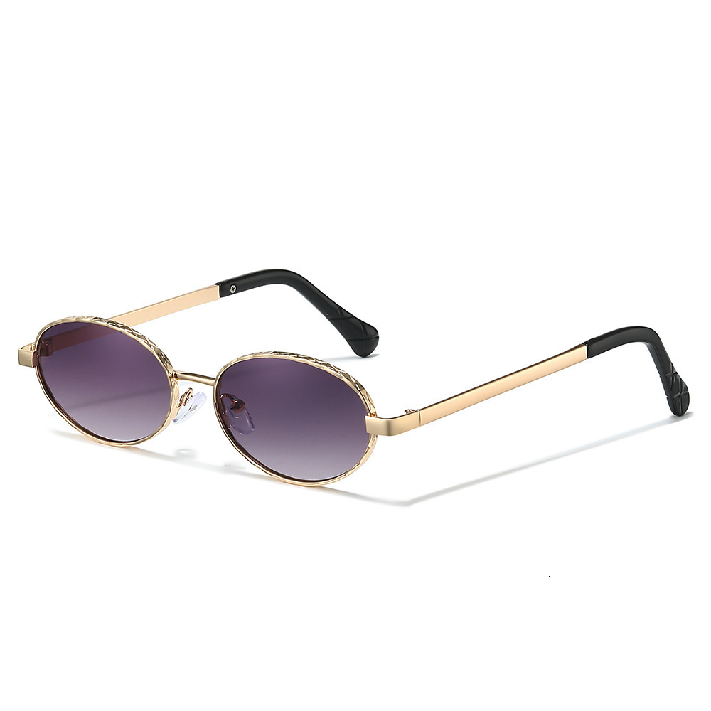 2026 New Trendy Oval Glasses Small Frame Personalized Metal Sunglasses For Men And Women - view 5