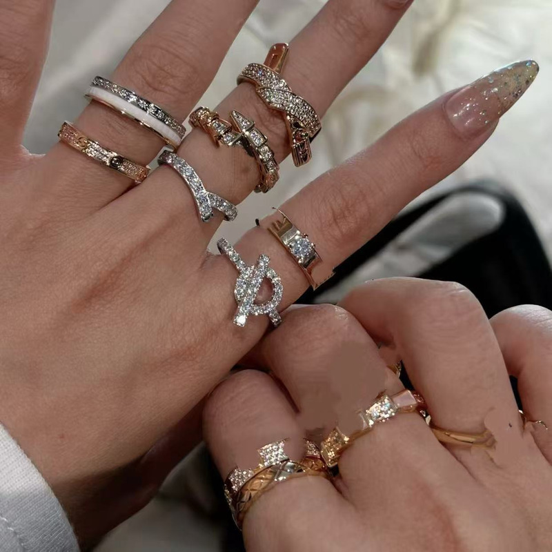 Ring Fashionable And Exquisite Pearl Geometric Circular Multi-layer Open Ring Light Luxury Index Finger Ring Daily Banquet Fashionable Finger Decorati - view 3