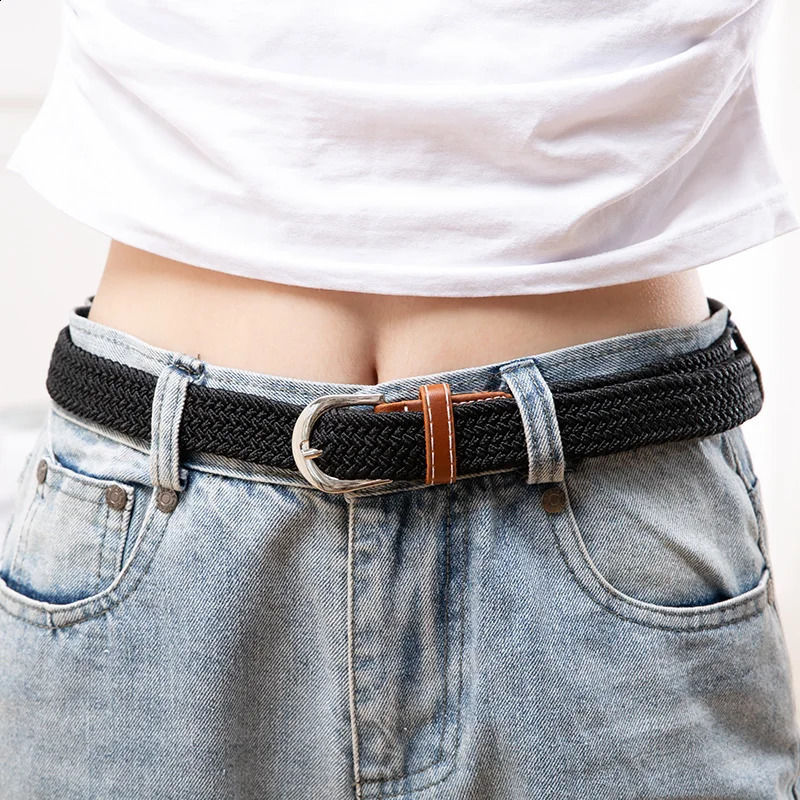 A suit of ladies elastic braided belt daily commuting casual with jeans 260625 - view 5