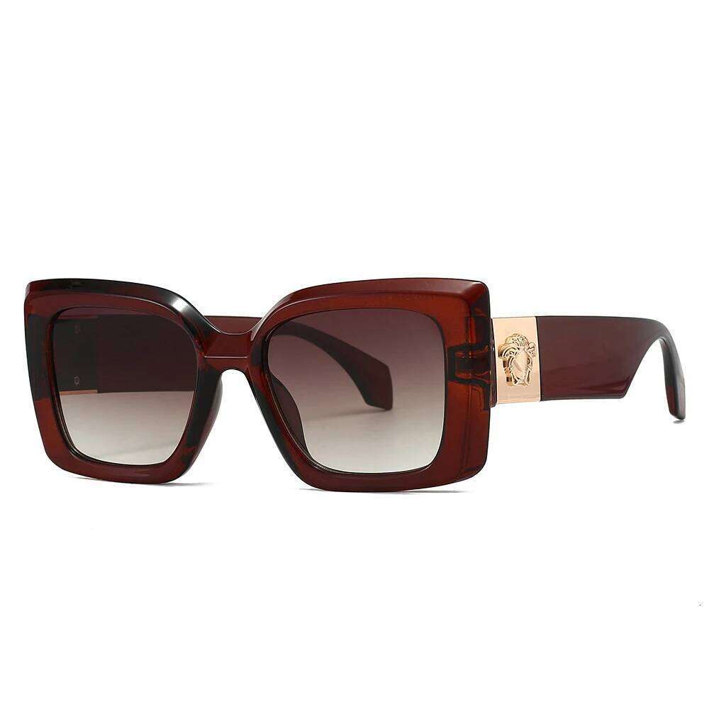 Vintage fashionable women's UV400 square oversized frame sunglasses 26Y0626 - view 6