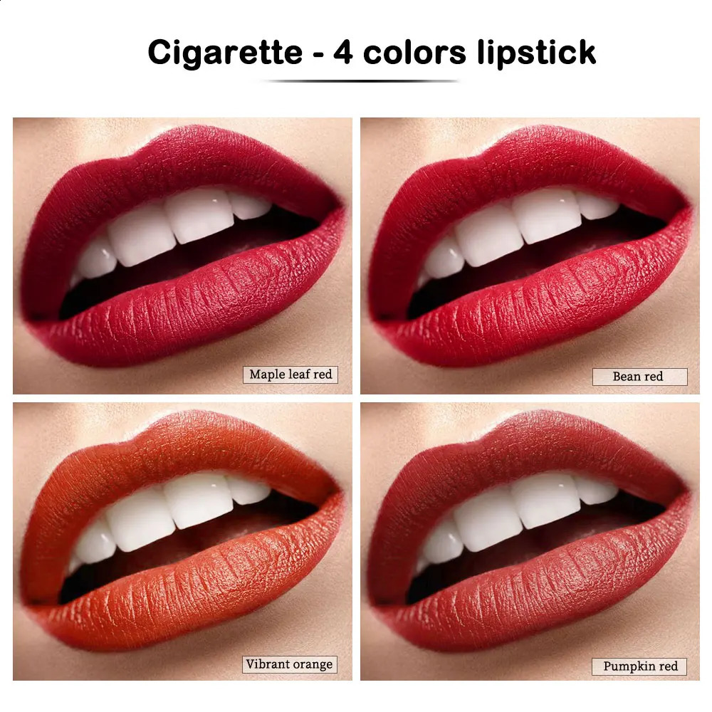 4 Colors Lipstick Set Velvet Matte Waterproof Long-Lasting Lip Tint Gloss Non-Stick Cup Cigarette Lipstick Kit Woman Makeup 260626 - view 7