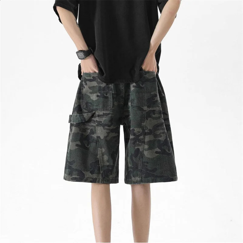 2026 Summer Camo Baggy Cargo Shorts For Men Casual Trend Straight Short Jeans American Retro Highstreet Punk Y2K Jorts 260625 - view 3