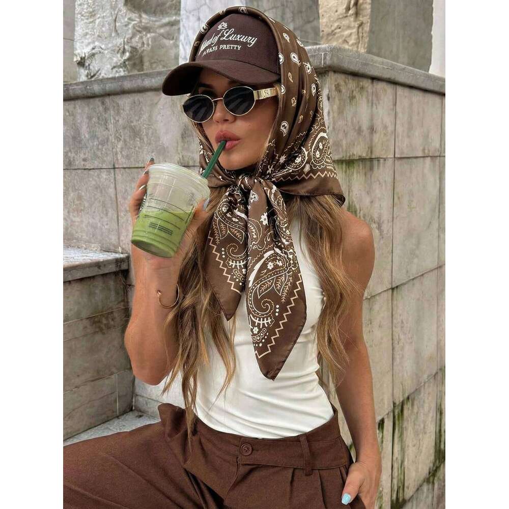 Fashion Paisley Print Silk Hairbands Scarf Women 2026 New Elagant Bandana Neck Kerchief Head Bands Foulard Female Scarfs 26Y06226 - view 4