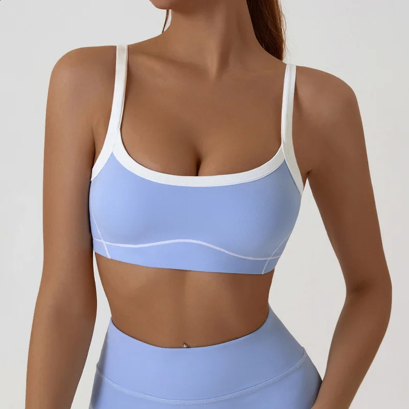 Yoga Sports Bra Color Clashing Shock Absorbing Brassiere Women Full Cup Breathable Gym Tube top Bra Yoga Workout Underwear 260626 - view 5