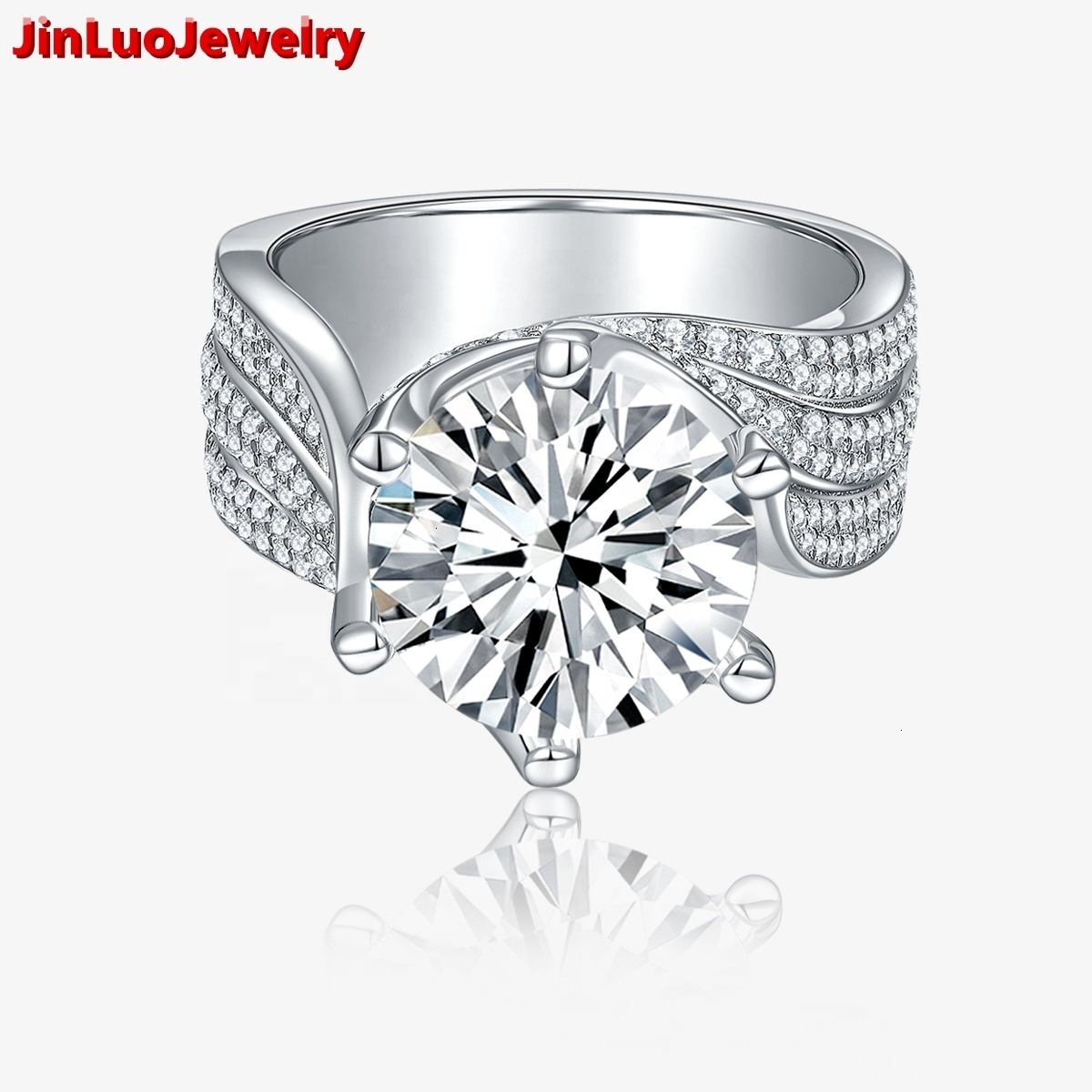 5 ct Moissanite Ring 925 silver rings for women engagement Wholesale engagement luxury fashion rings jewelry