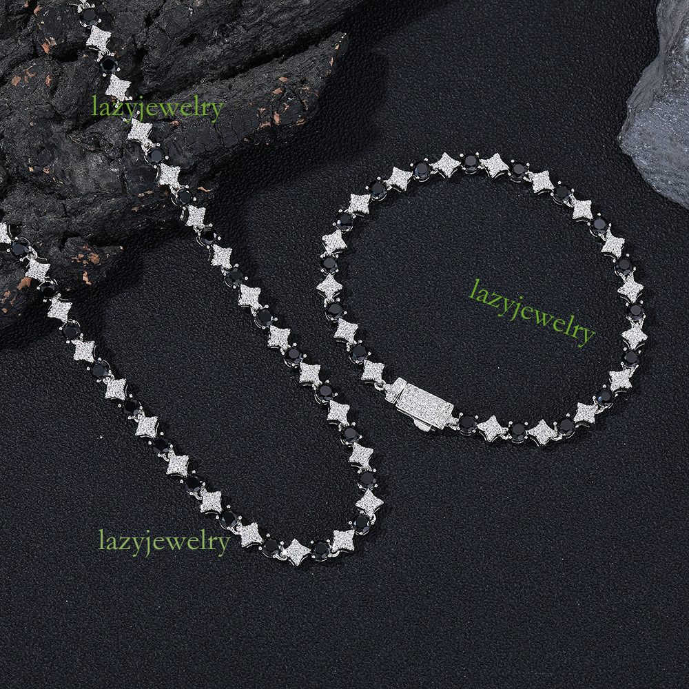 Diamond set moisanite star tennis chain 6mm ice crystal ladies fashion jewelry accessories designer custom street trend daily wear - view 6