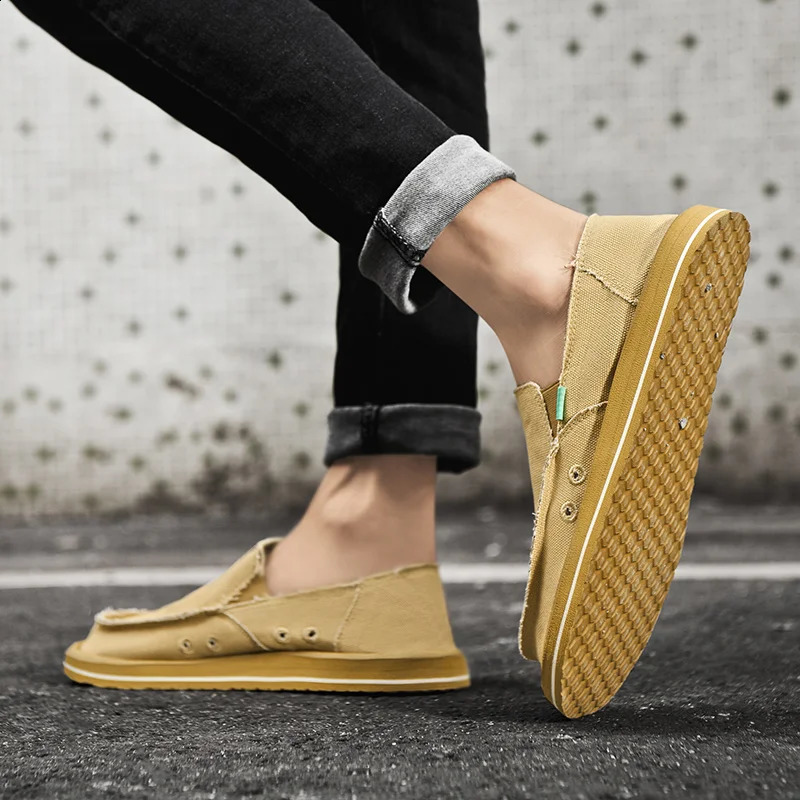 2026 Spring Handmade Canvas Casual Men Shoes Fashion Sneakers Man Loafers Breathable Low Top Flat Shoes Soft Driving 260626 - view 6