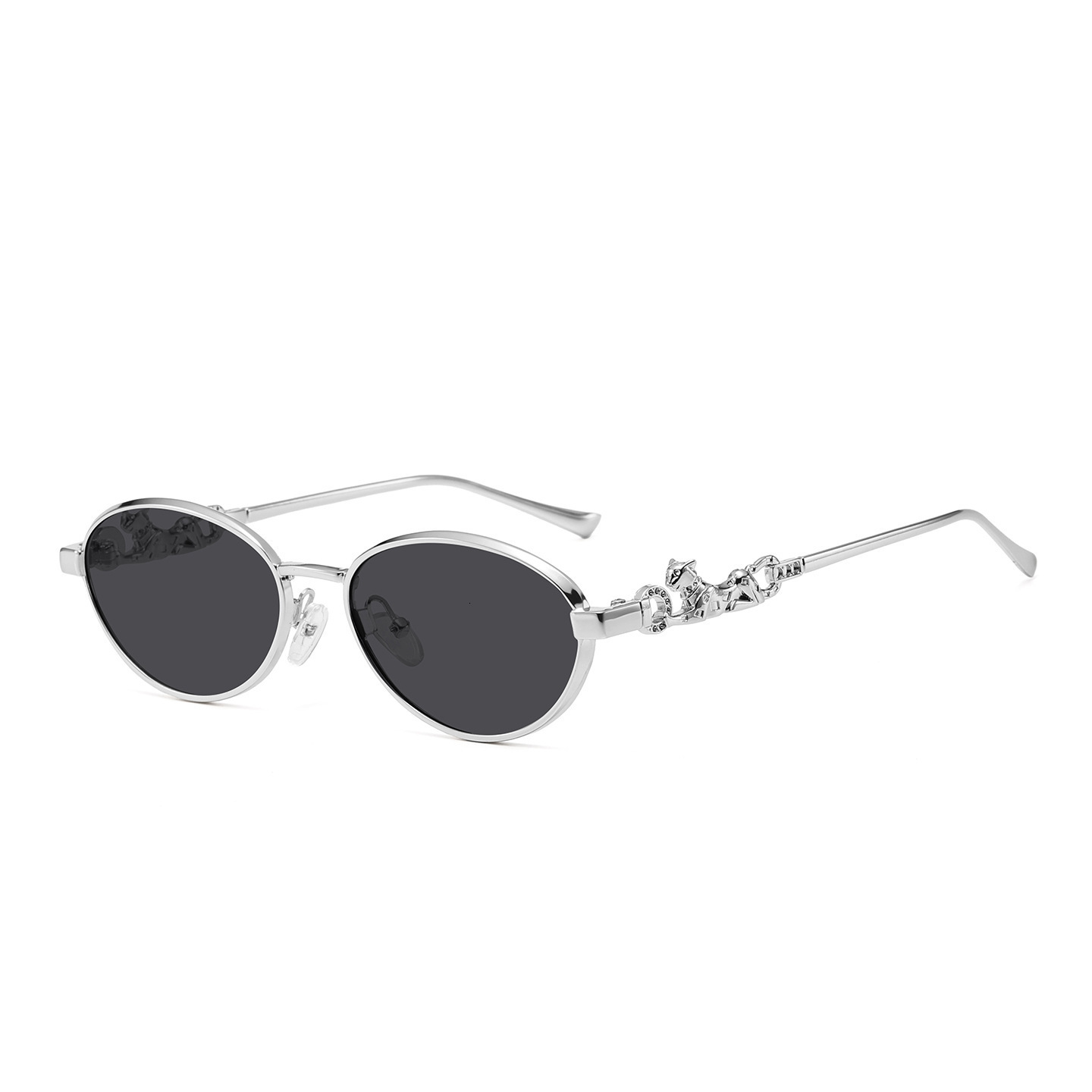 Oval-Shaped Fashionable New Trendy Sunglasses, European And American Style, Unique Leopard Print Small Frame, Popular On Instagram, Versatile Sunglass - view 3