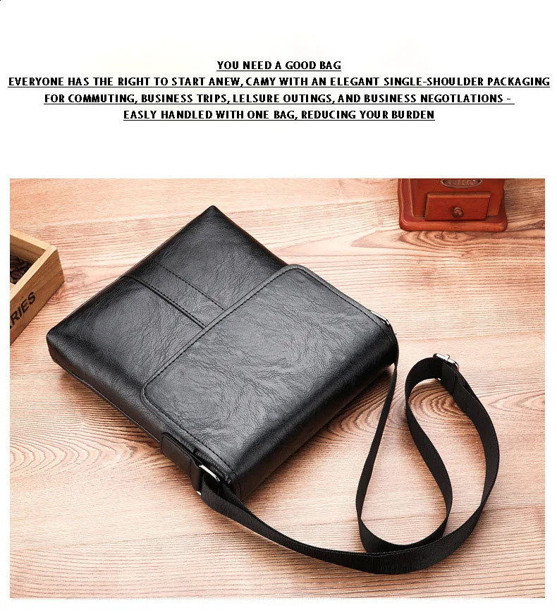 Soft leather shoulder bag mens business casual bag crossbody bag mens bag crossbody bag small leather bag hanging bag 260626 - view 4