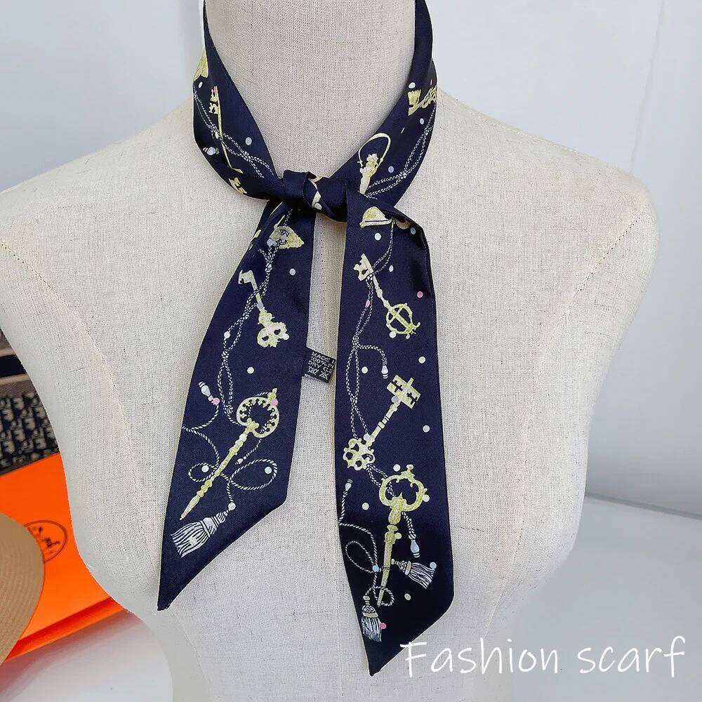 Europe 2025 Fashion New National Style Small Nroken Flower Women's Decorative Twill Binding Bag Handle Silk Ribbon Scarf 26Y06226 - view 6