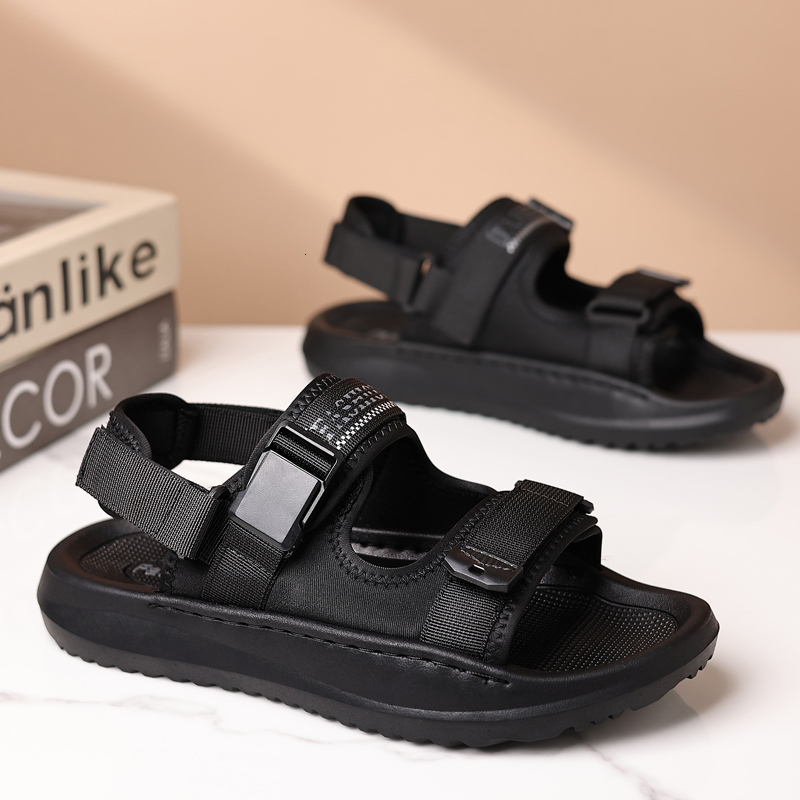 Men Adjustable Webbing Strap Platform Sandals Quick Release Buckle Thick Cushion Non Slip Open Toe Outdoor Beach Walking Casual Sandals - view 3